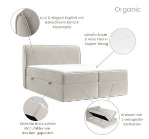 Boxspringbett Organic Beige - Breite: 120 cm