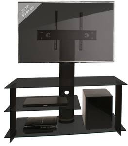 TV-Rack Subuso Schwarz - Hochglanz Schwarz - Höhe: 106 cm