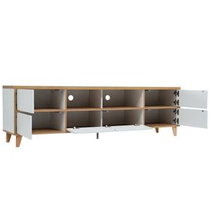 TV-Lowboard NaturLucy Ⅱ Weiß - Holzwerkstoff - Massivholz - 37 x 51 x 175 cm