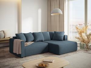 Schlaf-Ecksofa mit Box ELIE 4 Sitzplätze Blau