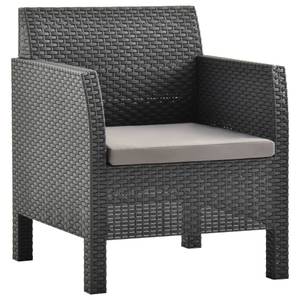 Garten-Lounge-Set Grau - Kunststoff - Polyrattan - 58 x 41 x 58 cm