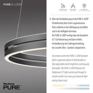 LED Pendellampe PURE-E-LOOP Grau - Metall - 70 x 350 x 70 cm