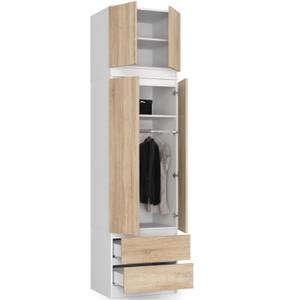 Armoire avec surmeuble S60 2T 2S CLP Imitation chêne de Sonoma - Blanc