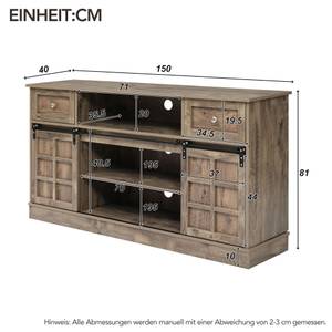 TV-Schrank GLOWNatur Ⅲ Beige - Holzwerkstoff - Metall - 40 x 81 x 150 cm