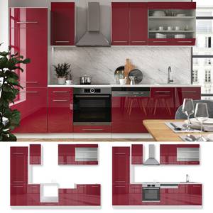 Küchenzeile Fame-Line 34817 Hochglanz Bordeaux - Weiß - 60 x 82 cm