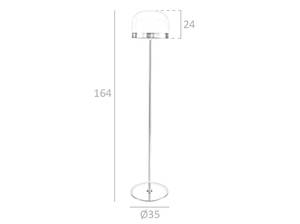 Lampadaire en doré et verre transparent Doré - Verre - 35 x 164 x 35 cm