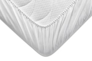 Spannbetttuch Stretch-Molton Weiß - Textil - 38 x 10 x 4 cm
