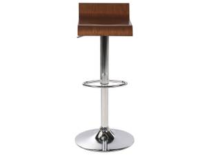 Barhocker VALENCIA 2er Set Eiche Dunkel - Silber