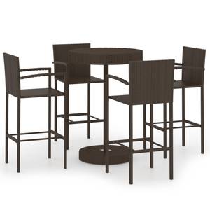 Bar-Set (5-teilig) Braun - Kunststoff - Polyrattan - 76 x 106 x 76 cm