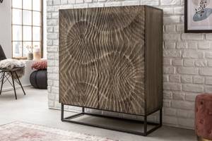 Highboard SCORPION Grau - Massivholz - Holzart/Dekor - 100 x 120 x 38 cm