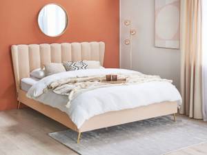 Doppelbett MIRIBEL Beige - Gold - Breite: 187 cm