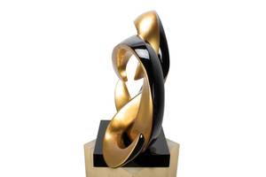 Skulptur Bound by Magic Schwarz - Gold - Kunststein - Kunststoff - 59 x 57 x 29 cm