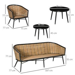 Gartenmöbel-Set (5-tlg.) 860-235 Braun - Polyrattan - 77 x 77 x 187 cm