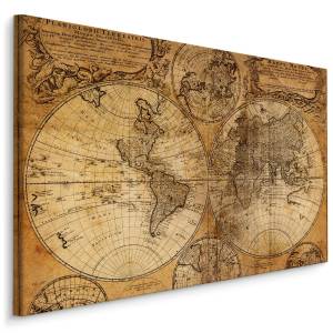 Tableau Carte Du Monde Vieux Vintage 90 x 60 x 60 cm