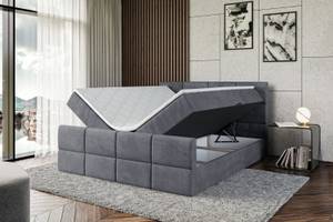 Boxspringbett ARDENI-Z Steingrau - Breite: 180 cm - H4