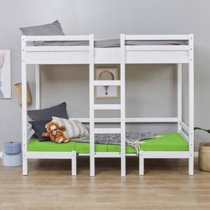 Lit enfant haut BasicJumbo Blanc crème brillant - Vert - Blanc