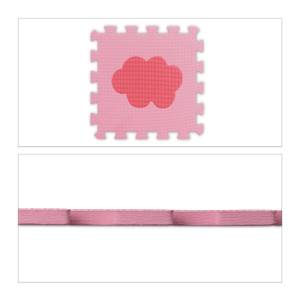 52 pièces Tapis puzzle avec bord motifs Rose clair - Rose foncé