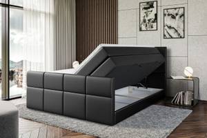 Boxspringbett ARDENI-Z KING Hochglanz Schwarz - Breite: 180 cm