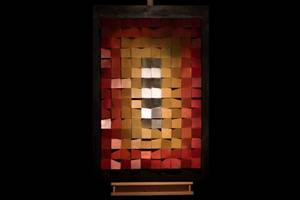 Wandbild 3D Vierte Dimension Schwarz - Rot - Kunststoff - Holz teilmassiv - 80 x 120 x 9 cm