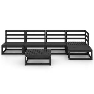 Garten-Lounge-Set (6-teilig) 3009922-1 Schwarz - Massivholz - Holzart/Dekor - 70 x 30 x 70 cm