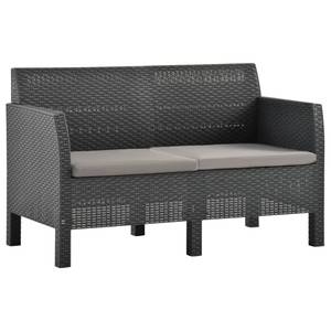 Garten-Lounge-Set Grau - Kunststoff - Polyrattan - 58 x 41 x 58 cm