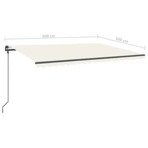 Auvent rétractable 3006679-1 Crème - Profondeur : 500 cm