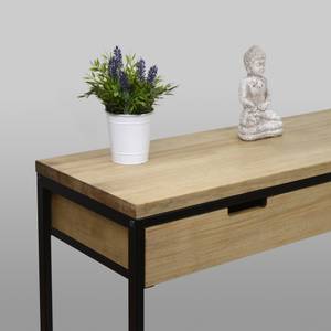 Console avec tiroir Icub 35x100cm Noir Noir - Bois massif - Bois/Imitation - 100 x 82 x 40 cm