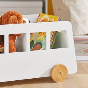 Coffre à Roulettes pour Enfant KMB41-W Blanc - Bois manufacturé - 68 x 33 x 43 cm