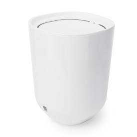 Poubelle salle de bains Step Verre / Acier inoxydable - Blanc