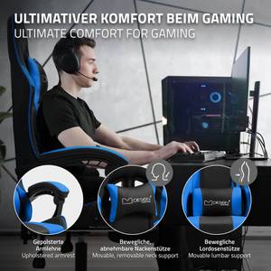 Gaming Stuhl mit Massagefunktion Schwarz - Blau