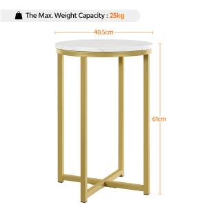 Beistelltisch Runde Gestell Gold - Holzwerkstoff - 41 x 61 x 41 cm