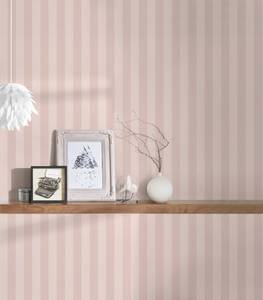 Klassische Streifentapete Rosa Rosé Pink - Kunststoff - Textil - 53 x 1005 x 1 cm