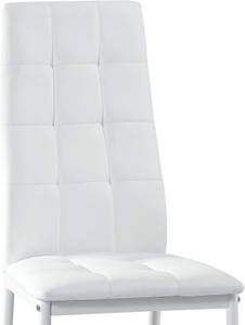 Set de 4 chaises Chelsea tapissées Blanc Blanc