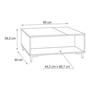 Table basse décor béton gris - MADDY Gris - Pierre - 90 x 39 x 90 cm