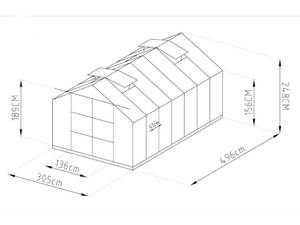 Selbsttragendes Gewächshaus OXALIS Grün - Kunststoff - 496 x 248 x 305 cm