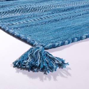 Hochflor-Teppich Kilim 217 Blau - 200 x 290 cm