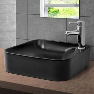 Waschbecken BRISIGHELLA Schwarz - Keramik - Metall - 43 x 12 x 43 cm