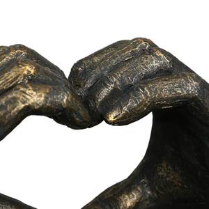 Skulptur Herz aus Händen Braun - Kunststoff - 36 x 15 x 10 cm