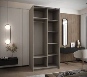 Armoire Lux 2 Beige - Argenté - Largeur : 100 cm