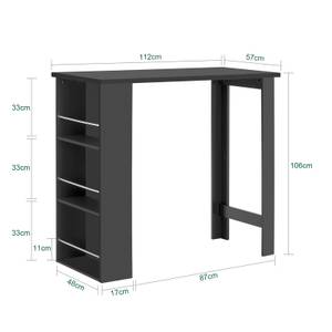 Table Haute Table de Bar FWT17-SCH Noir