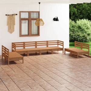 Salon de jardin Marron - Bois massif - Bois/Imitation - 64 x 63 x 64 cm