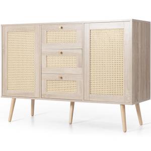 Sideboard Coeus Ⅱ Braun - Holzwerkstoff - Metall - Polyrattan - 40 x 82 x 120 cm