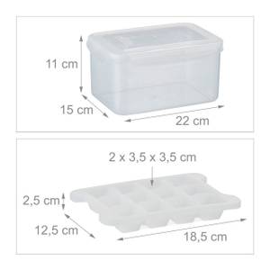 Eiswürfelform Set mit Box und Deckel Kunststoff - 22 x 11 x 15 cm