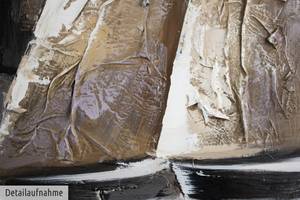 Acrylbild handgemalt Mit dir um die Welt Grau - Massivholz - Textil - 80 x 80 x 4 cm
