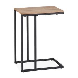 Beistelltisch in C-Form Schwarz - Braun - Holzwerkstoff - Metall - 30 x 60 x 45 cm