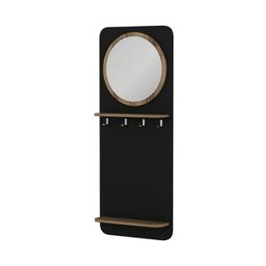Portemanteau Helsinge avec miroir Noir - Bois manufacturé - 60 x 150 x 15 cm