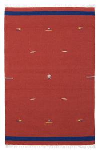 Kelim Modern - 180x120cm Rot - Naturfaser - 120 x 1 x 180 cm