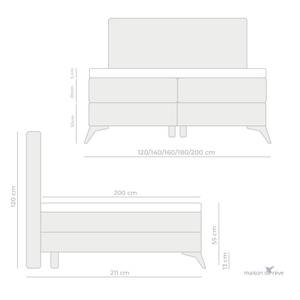 Boxspringbett Alto Weiß - Breite: 140 cm