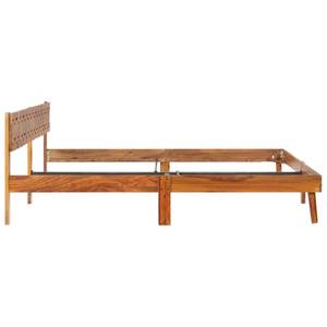 Cadre de lit 3003754 Marron - Métal - Bois massif - 205 x 73 x 205 cm