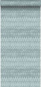 papier peint texture de peau d'animal 71 Turquoise - Fibres naturelles - Textile - 53 x 1005 x 1005 cm